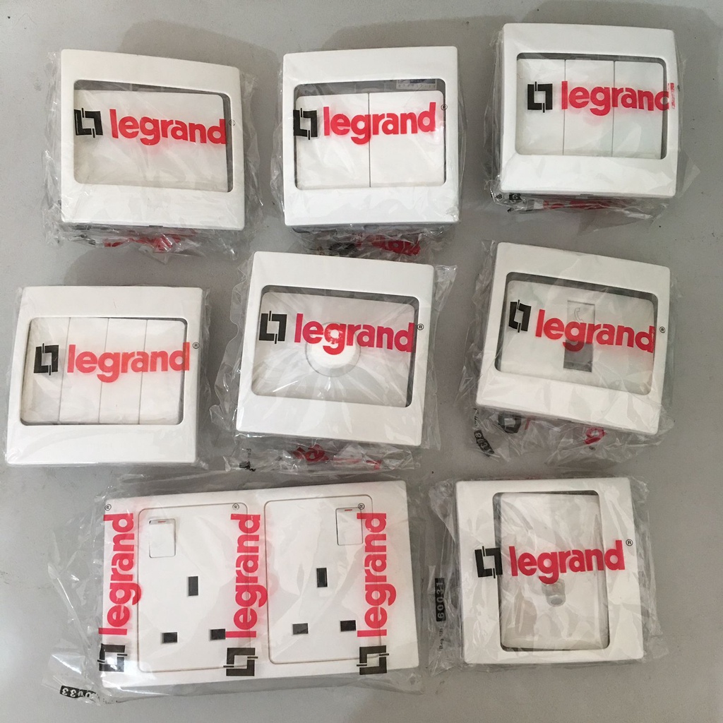 Legrand Mallia White Switch Saklar 1  2 3 4 Gang 1 Arah 2 Way Socket Outlet TV Telp Televisi Telepon