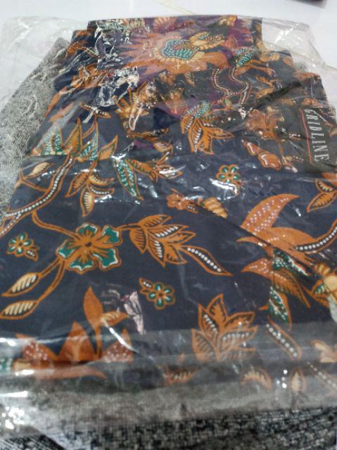 [gridline - R099 Red - R020 Brown] Kemeja Batik Pria Katun Lengan Pendek Regular