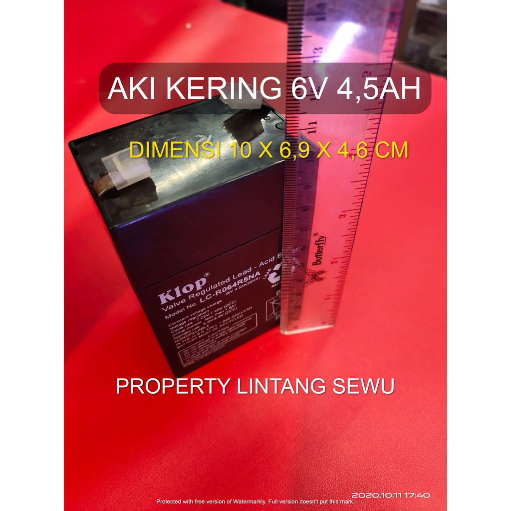 baterai aki lampu emergensi emergency accu kering 6V  6 v 6 volt 4,5Ah 20HR ACID BATTERY LC-R064R5NA