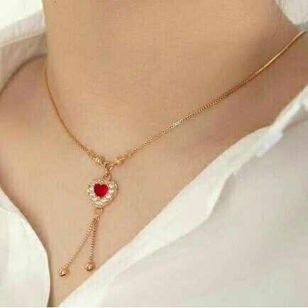 Kalung Perhiasan Permata Red Mewah 24k