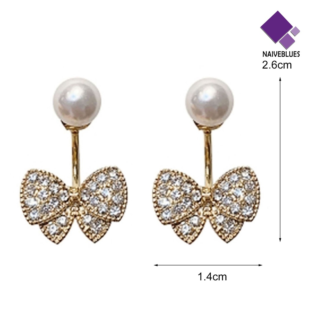 1 Pasang Anting Berlian Imitasi Bahan Alloy Untuk Wanita