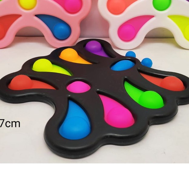 Mainan POP IT Simple Dimple Fidget 6 10 Bubble Stress Relief-10 Bubble Kupu Hitam