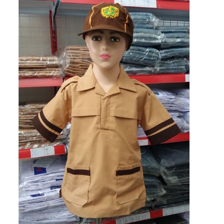 Baju Pramuka Siaga SD Lengan Pendek / Seragam Baju Pramuka Siaga SD/ Baju Seragam Pramuka SD