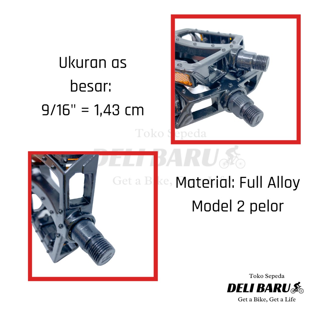 Pedal alloy pacific sepeda MTB lipat fixie AS BESAR