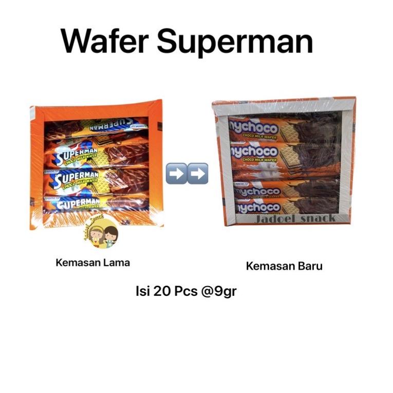 

[KODE PRODUK 0ZSVO7398] Wafer Superman isi 20 Pcs x 9Gr JADUL by Jadoel Snack