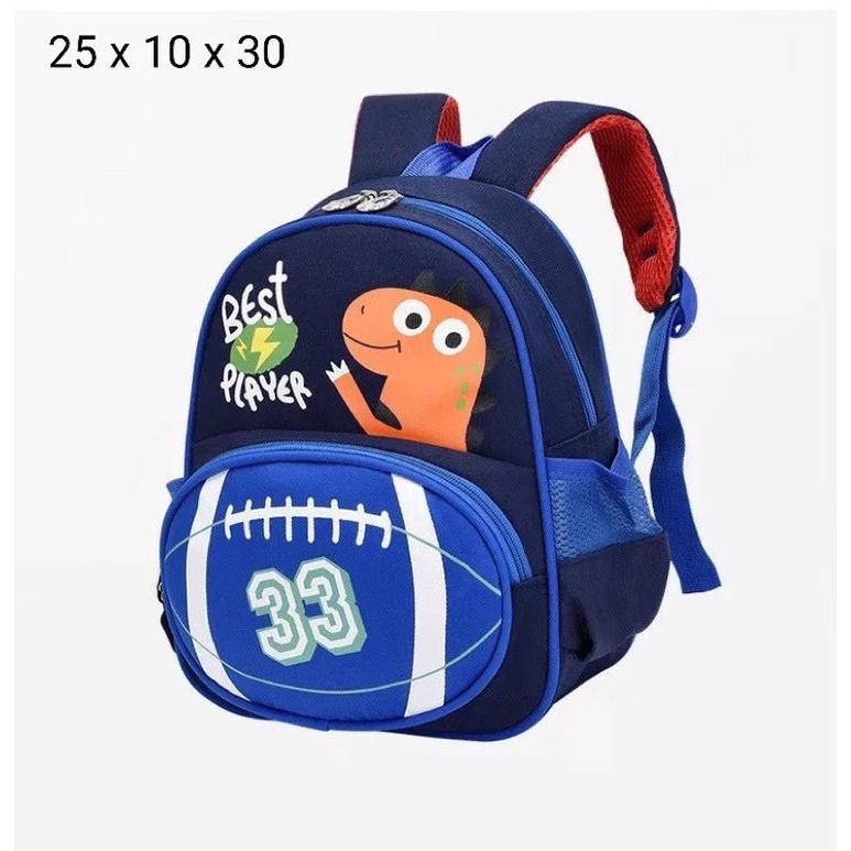 RANSEL BACKPACK ANAK SEKOLAH COWOK CEWEK BASKET DINO BEST PLAYER NO33 UKURAN 25cm TK PAUD SD