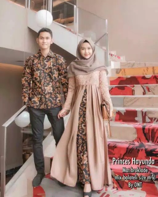 Best Seller (ori & Busui_8 Varian Warna) Batik Couple Princes Hayunda Sarwendah Gamis Kebaya Modern