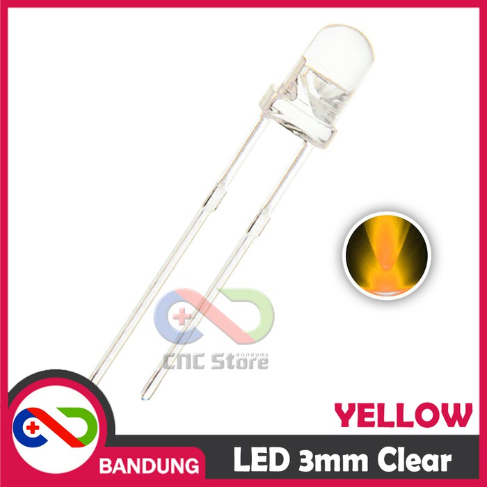 10PCS LED 3MM F3 SUPER BRIGHT YELLOW KUNING CLEAR