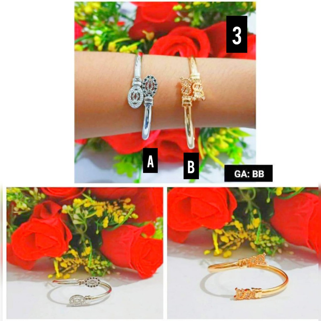 Gelang anak banggel permata mewah gold silver (COD)