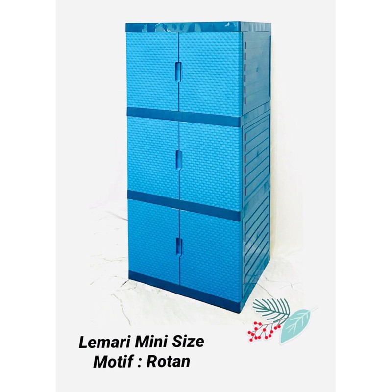 lemari pakaian plastik rotan susun 3 mini multiplast