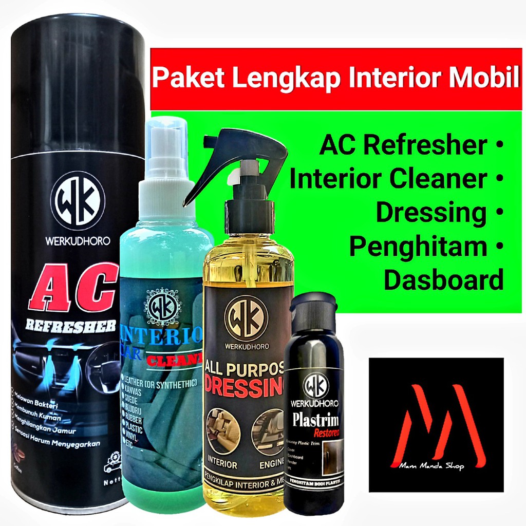 Paket Interior Mobil Lengkap / AC Refresher / Interior Cleaner Mobil / Dressing / Plastrim restored