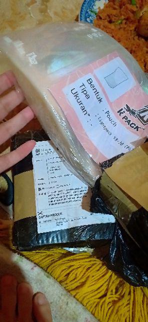 Kpack 250gr (13x20cm) Kemasan Minuman/snack/camilan/usus Ayam/standing Pouch Transparan + Zipper