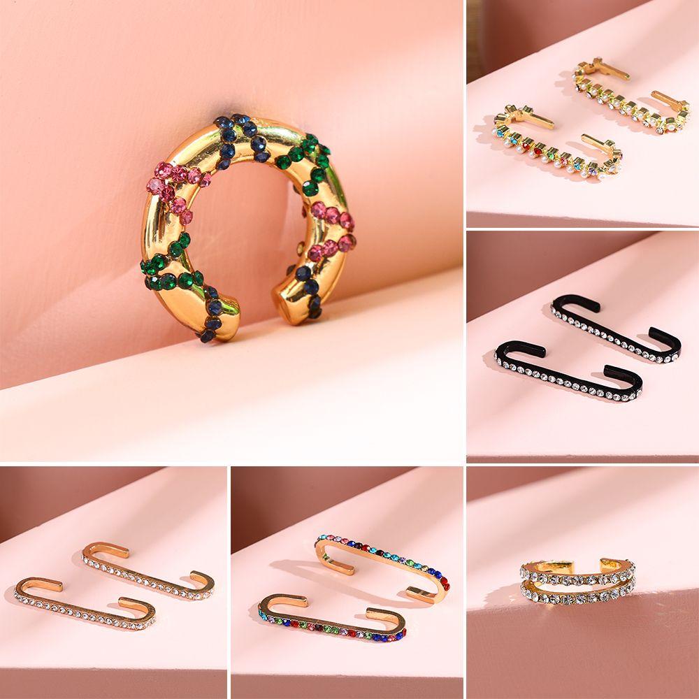 Lily CZ Cuff Earrings Fashion Hadiah Pesta Perhiasan Zirkon Telinga Manset