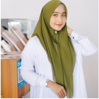 Hijab Instant Segiempat Zipper Daily Jilbab Resleting