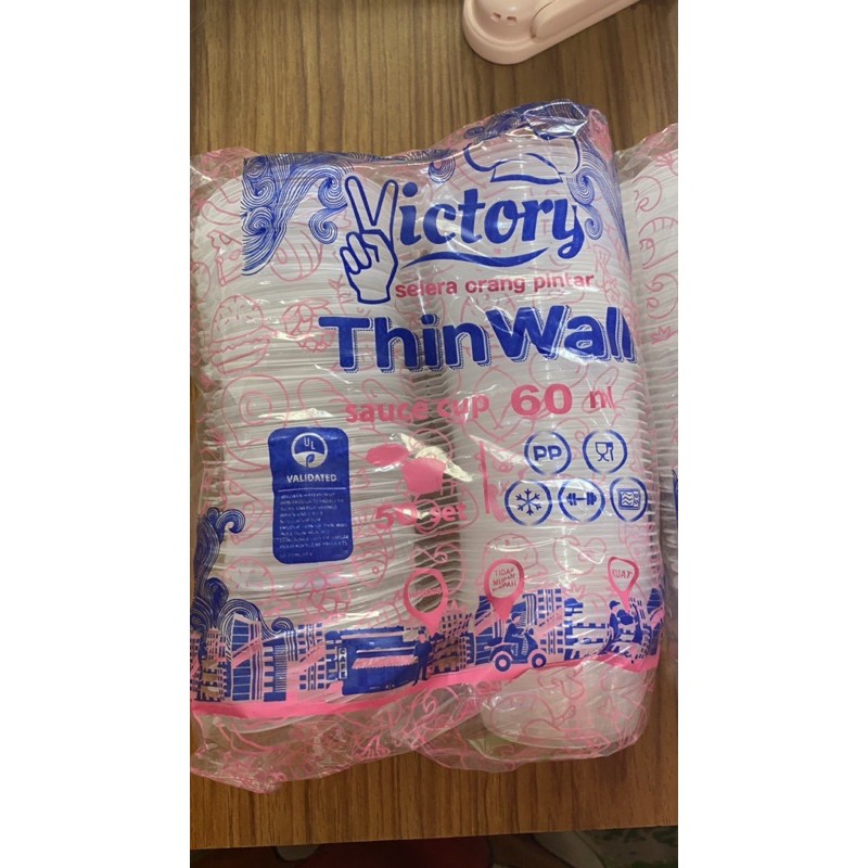 Sauce Cup Victory 60 ml / Tempat Saos sambel Plastik Victory - 60 ml