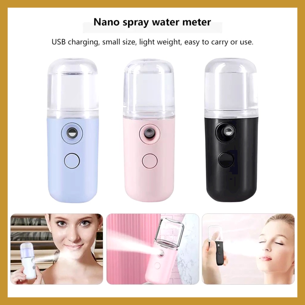 Nano Spray Mini Portable Face Mist Sprayer Pelembab Wajah USB Handy Mist Spray GOSHOP88