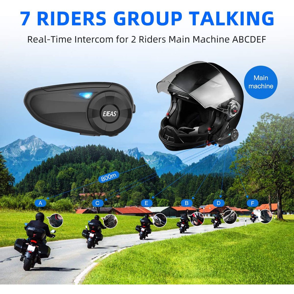 Intercom Helm Ejeas Q7 Bluetooth 5.0 Interphone 7 Rider-5