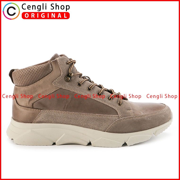 SEPATU BOOT CASUAL JIM JOKER PRIA ORIGINAL KULIT ASLI COKLAT JJ08