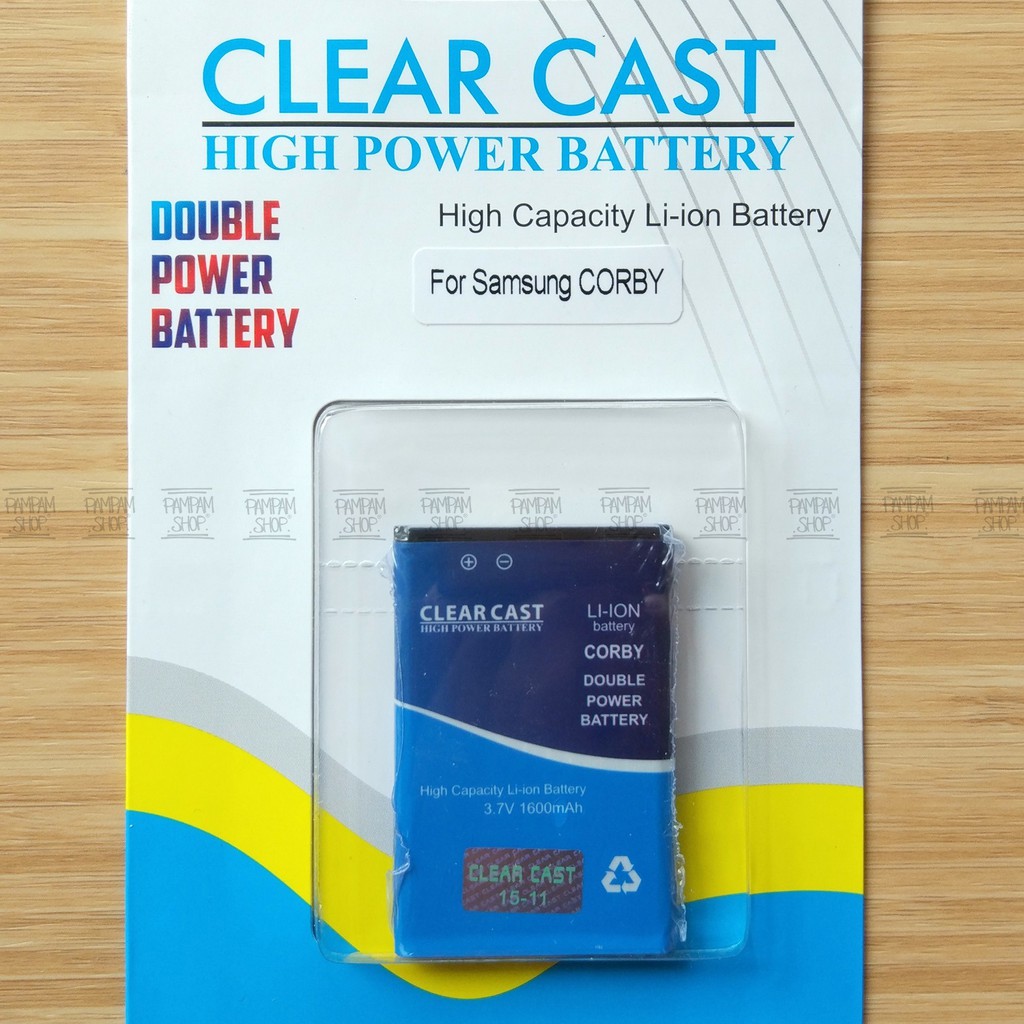 Baterai Clear Cast Double Power Samsung Galaxy Corby Plus Monte B3410 S3650 S5620 C6612 Batre Batai