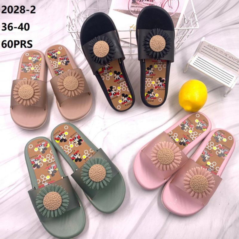 sandal balance 2028-2 sandal jelly slop mickey motif bunga matahari