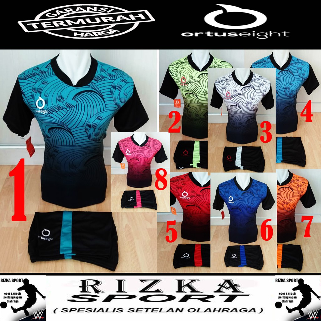 [TOP SELLER PRINTING] Baju Olahraga Jersey Bola Kaos Setelan Futsal Volly Voli Badminton Ortus