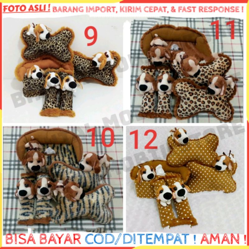 SET CAR BANTAL SANDARAN HEADREST JOK KEPALA LEHER TISU TISSU TISUE TISSUE SAFETY BELT SABUK PENGAMAN
