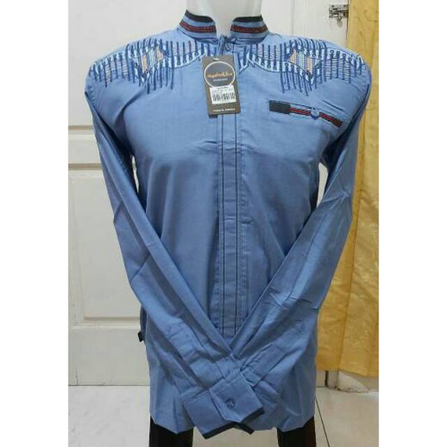 Baju Koko Warna Lengan Panjang Bordir design 04 by Baju Koko Warna Lengan Panjang Bordir design 04 by