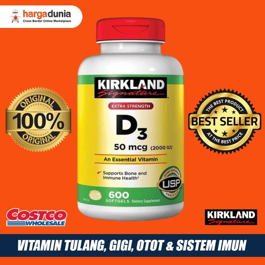 Kirkland Vitamin D3 2000iu isi 600 Softgel