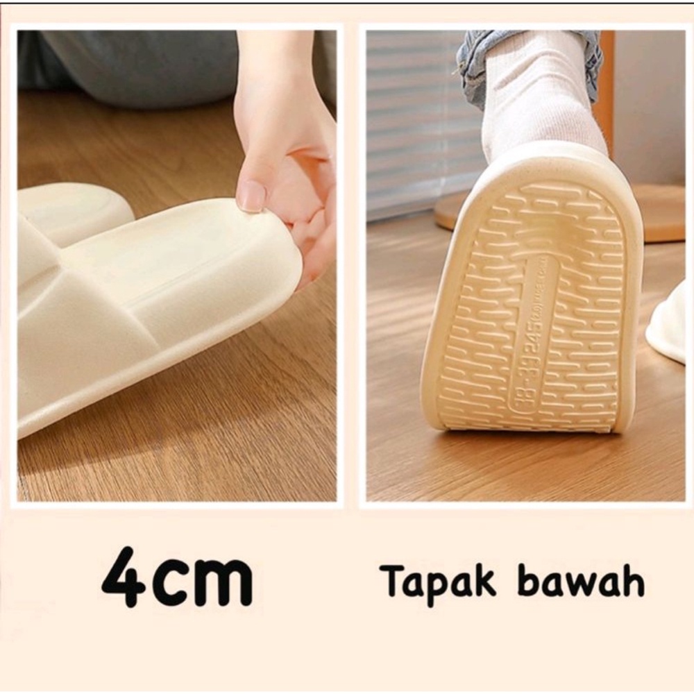 SANDAL WANITA KOREA SLOP SLIDE KARET SENDAL SLIPPER TEBAL IMPORT HIGH QUALITY RUBBER