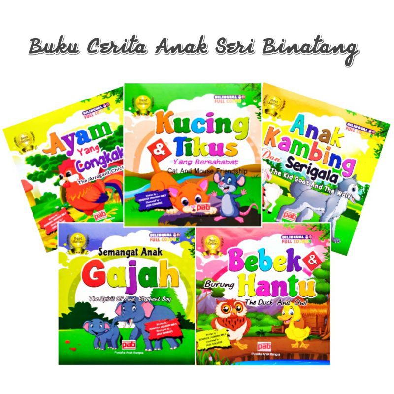 BUKU CERITA ANAK BERGAMBAR - BUKU DONGENG ANAK BERBAGMBAR - Dongeng Binatang PAB