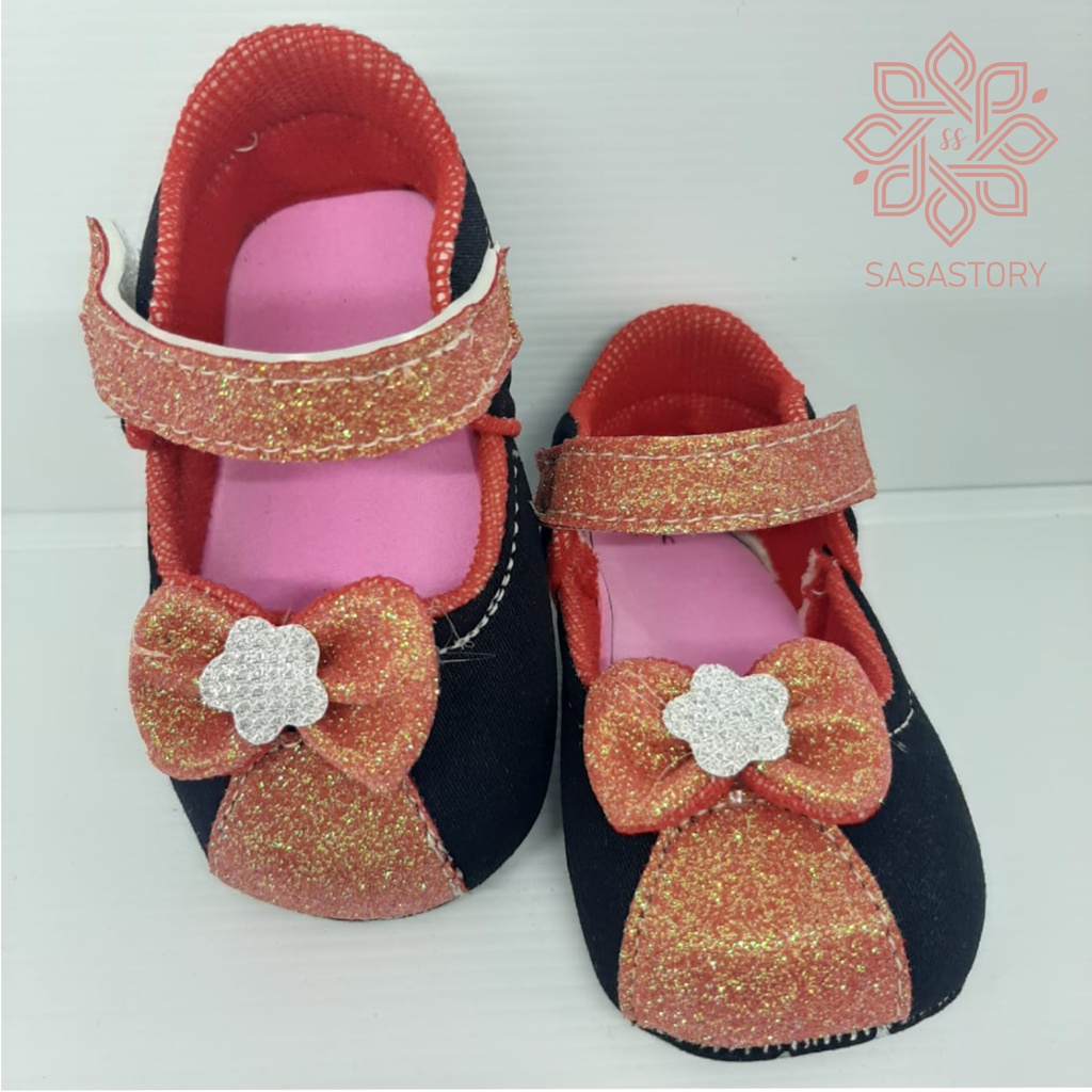 SEPATU PREWALKER BABY BAYI ANAK PEREMPUAN PITA 0-12 BULAN GP05