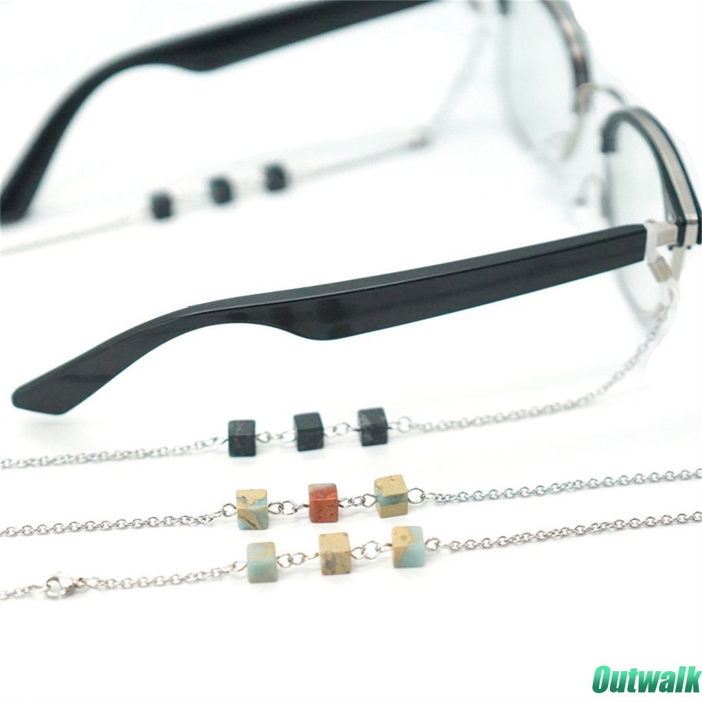 Mask Rope Glasses Chain Glasses Decorative Accessories Cube Multicolor Pendant Metal Glasses Chain Anti-slip Mask Extension Strap Glasses Lanyard Mask Chain -OW-