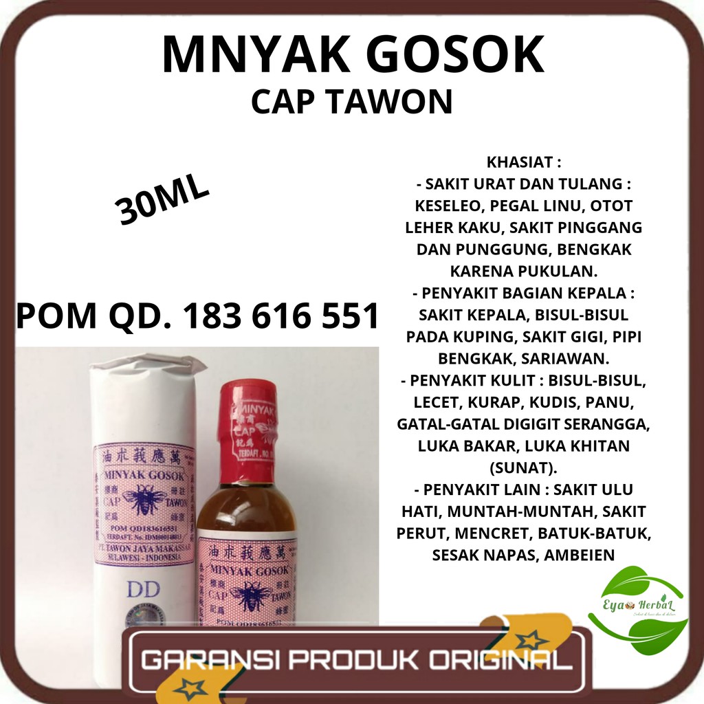 Minyak Gosok Cap Tawon Dd 30 Ml Original Bpom Shopee Indonesia