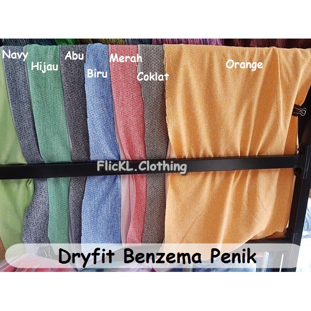 Bahan Kain Dry Fit DryFit Benzema Penik Sports Olahraga Kaos Baju Jersey Futsal