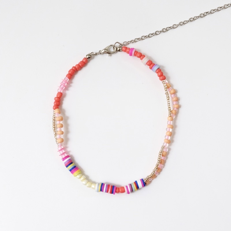 Colorful twist beaded choker / beads necklace