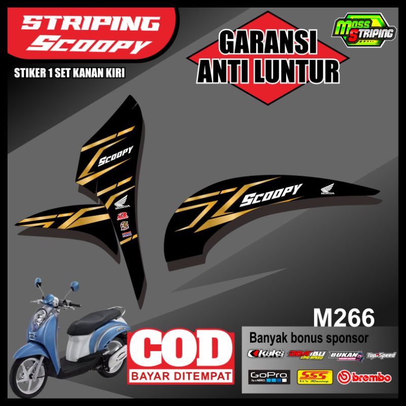 Stiker Motor Scoopy Karbu 2010 2011 2012 2013 Striping Sticker Variasi lis Skotlet
