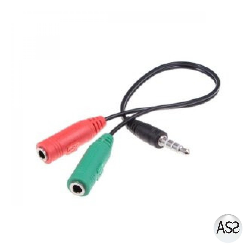 ASS Shop - Splitter Audio Cable 3.5mm Male to 3.5mm HiFi Mic Headphone - AV123