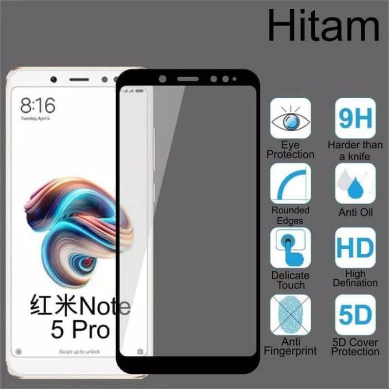 Tempered Glass Xiaomi Redmi Note 5Pro Full Cover Premium Glass Anti Gores/Temper Glass/Tg