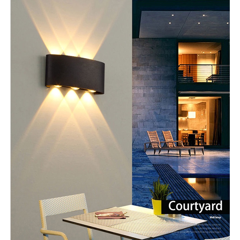 Lampu Dinding Outdoor Minimalis Lampu Taman Lampu IP65 LED Wall Lamp Waterproof Lampu Hias Dinding Aluminium