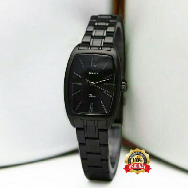 JAM WANITA MIRETE  FULL BLACK ORIGINAL FASHION CEWEK STAYLIS JAM TANGAN CEWEK WATER RESISTANT MIRETE