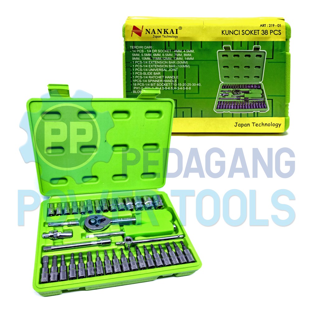 NANKAI KUNCI SOK SET 38 PCS MATA SOCK SOKET SHOCK SOCKET MATA OBENG