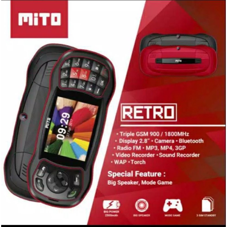 Mito 850 RETRO | HP Murah | Garansi Resmi Mito Baterai 2.500MaH Big speaker