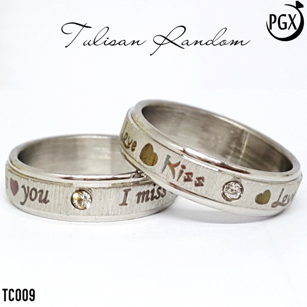 PGX Cincin Titanium Couple Silver Aksesoris Fashion Perhiasan Anti Karat - TC009