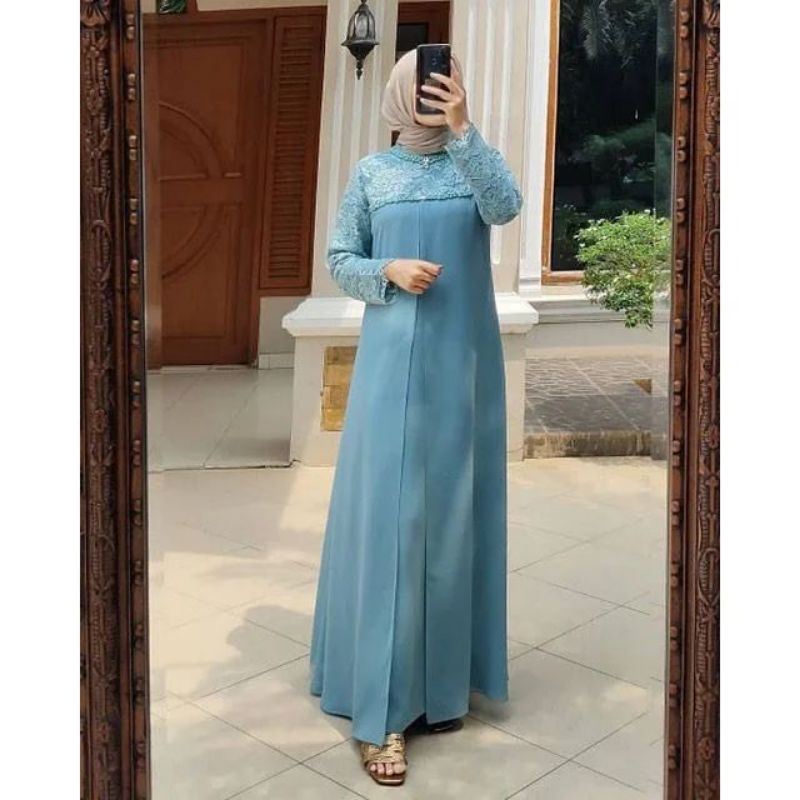 DRESS BRUKAT TERLARIS/GAMIS VELVET APLIKASI MUTIARA/SORAYA DRESS/FASHION MUSLIM WANITA REMAJA LD 100/FAR MOSLEMSTORE