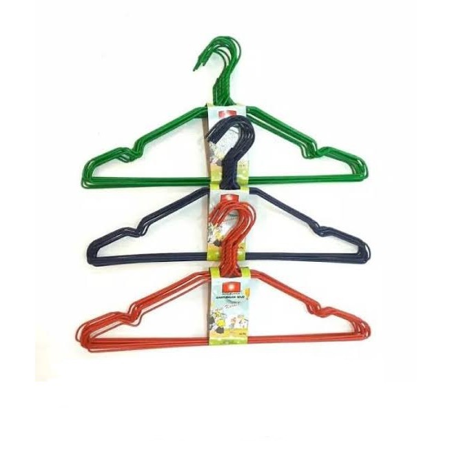 10Pcs Hanger Kawat Warna / Gantungan Baju / Hanger Stainless Steel