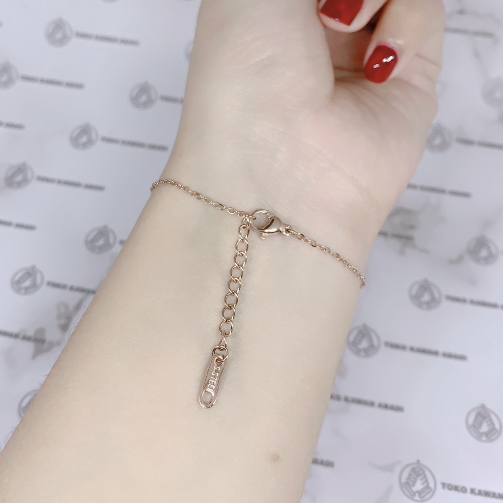 Titanium Rose Gold Gelang Tangan Dewasa Simpel Anti Luntur *85