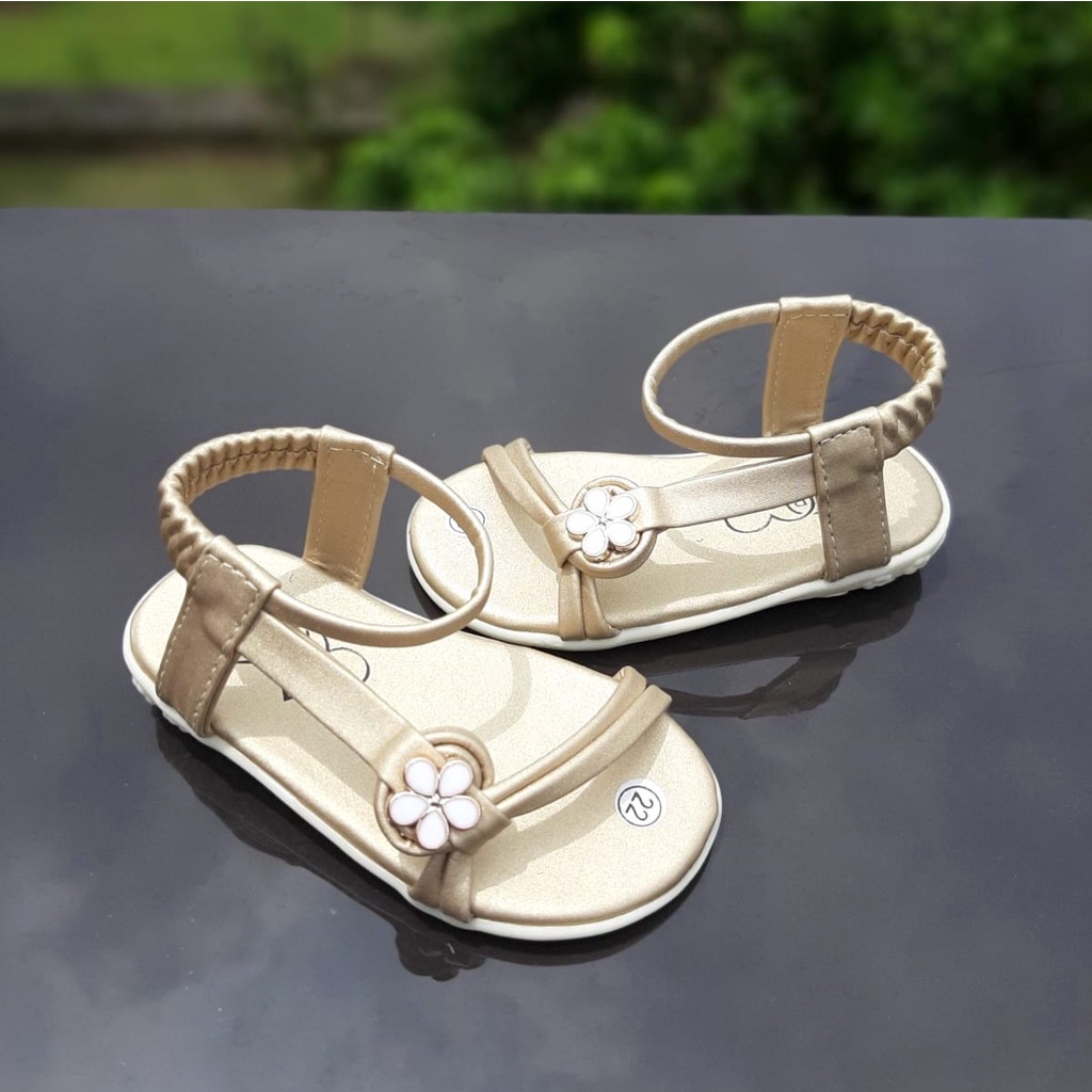 VINANDOZ SDP11-2225 Sandal Tali Anak Perempuan umur 1 2 3 tahun - Sol Karet Anti Slip Motif Bunga