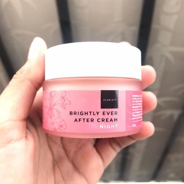 [COD] SCARLETT WHITENING BRIGHTLY EVER AFTER NIGHT CREAM - Mencerahkan Kulit Wajah Secara Merata