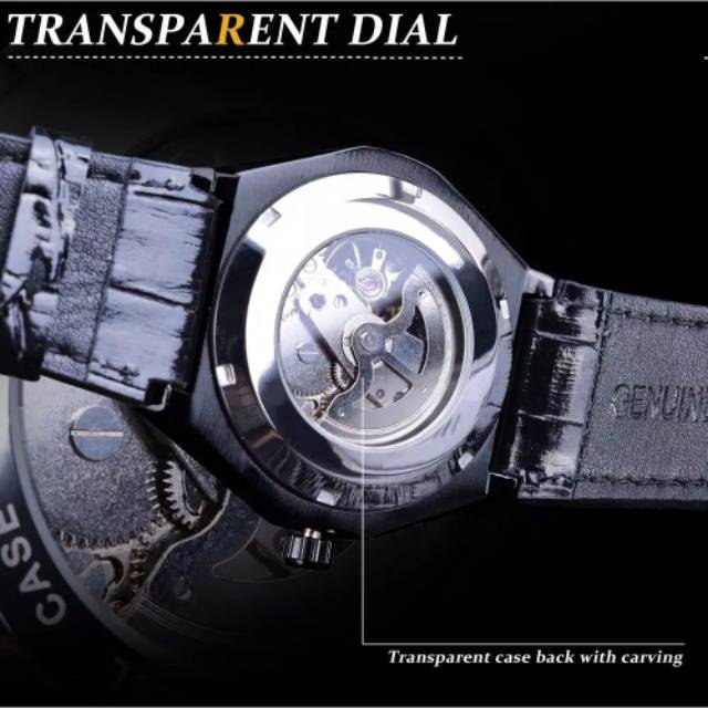 Jam Tangan Mekanik Automatic Forsining Bigbang Mewah Geometrical All Black