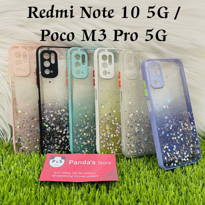 Glitter Case Redmi Note 10 5G / Poco M3 Pro 5G Funny Color Dengan Pelindung Kamera (PsS)